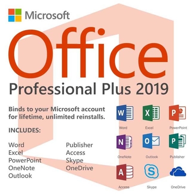 Skype Office 2019 License Key 1PC Bind Win10 Microsoft Professional Plus Digital Product